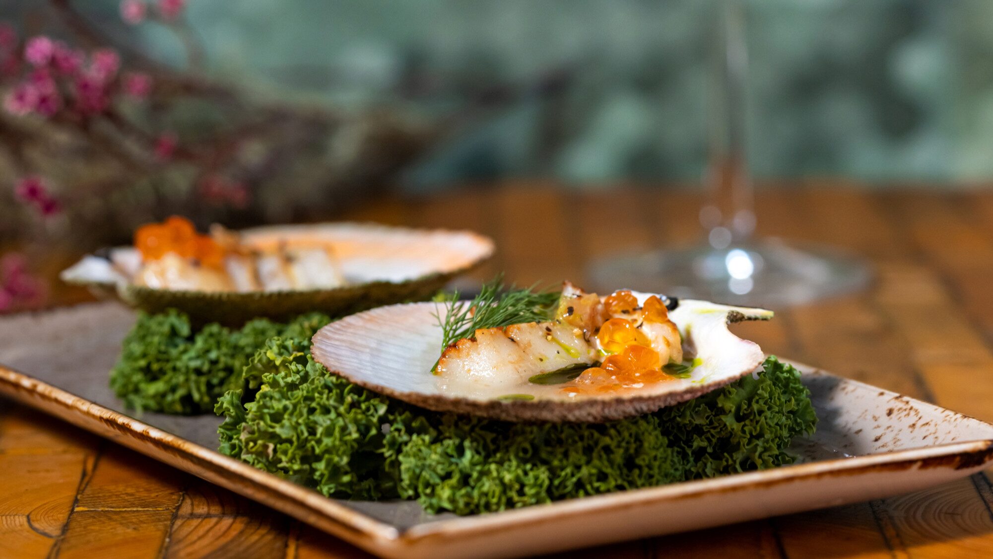 Icelandic scallop served in its shell at kröns kitchen & bar, Reykjavík